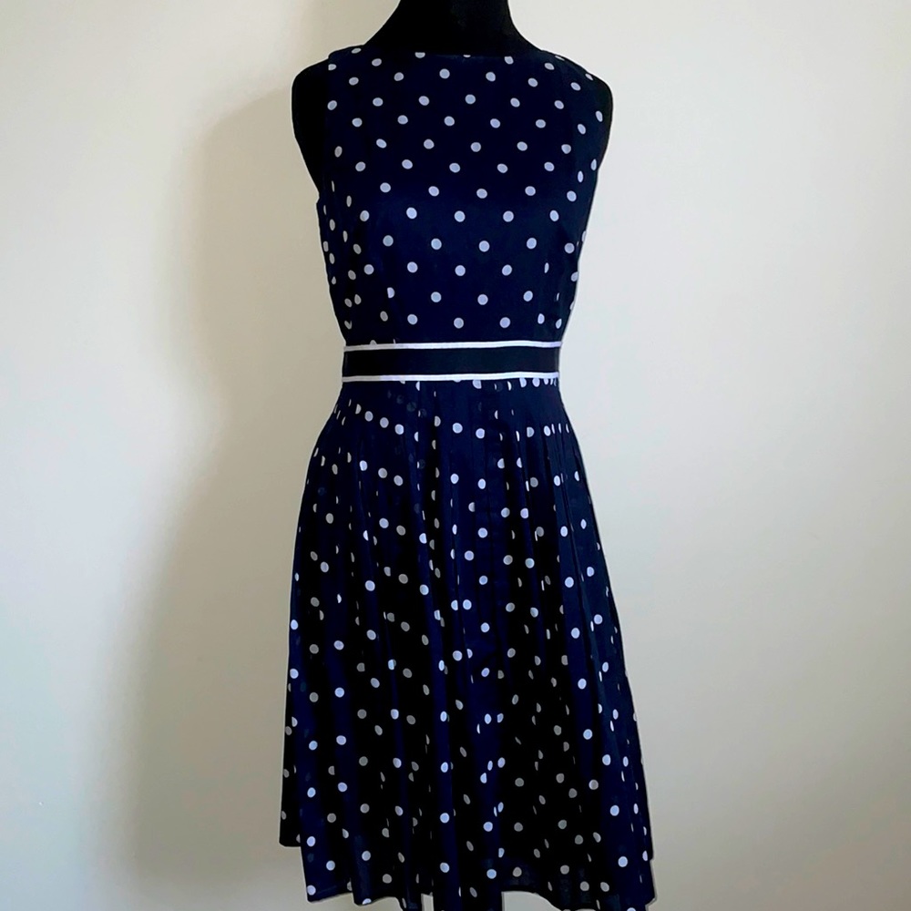 Talbots 100% Cotton Polka Dot Dress